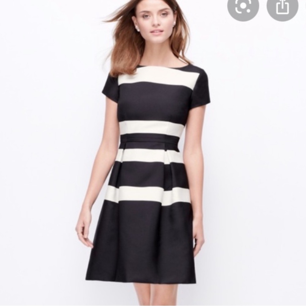 Ann Taylor Black & White Striped Dress